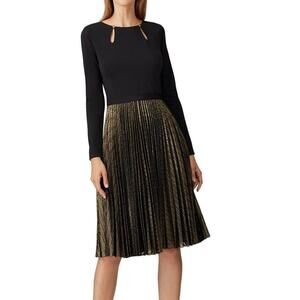 Catherine Deane Nicki Dress Metallic Long Sleeve Size 10